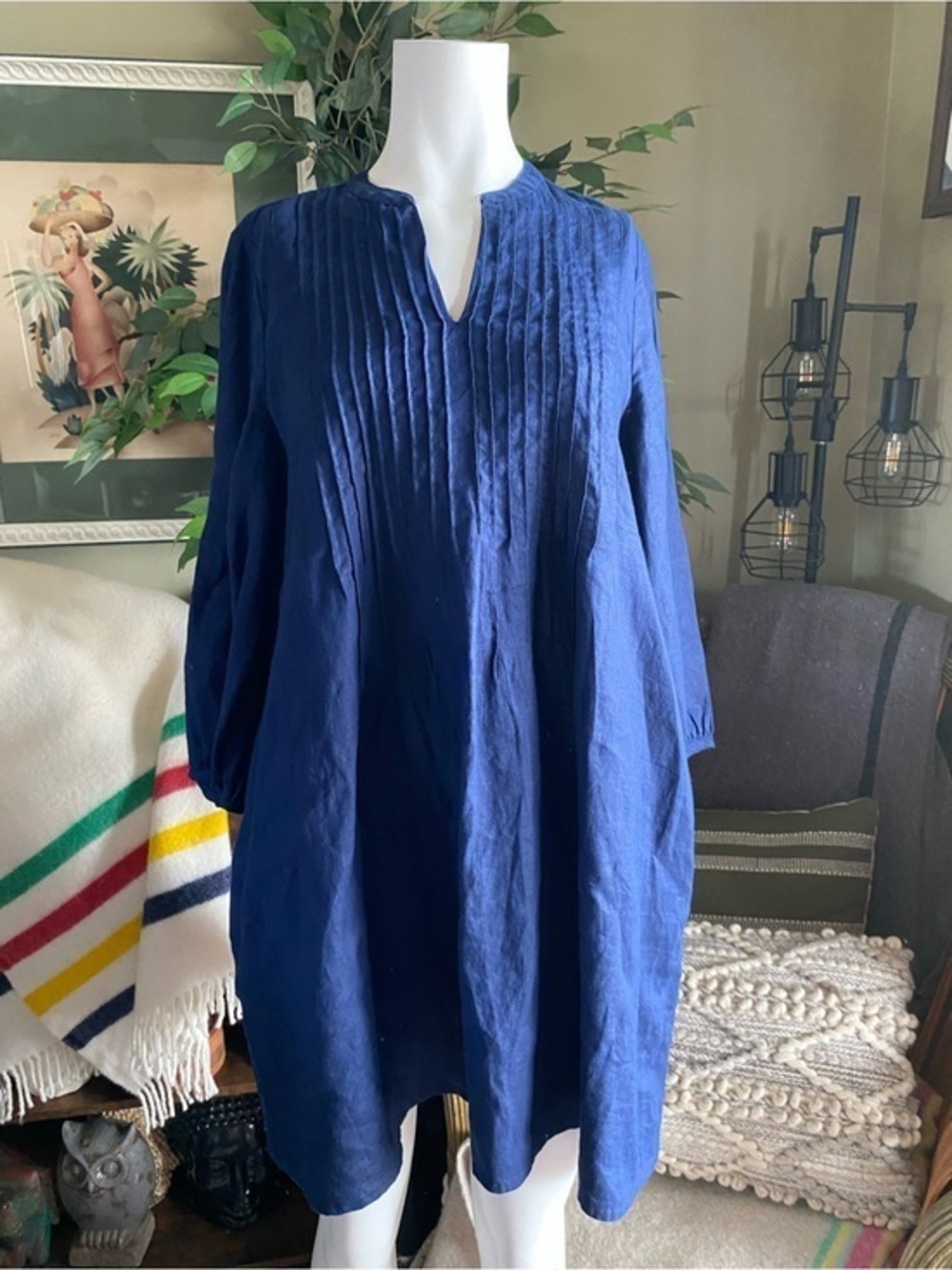 Hudson Bay Linen V-Neck Tunic Dress